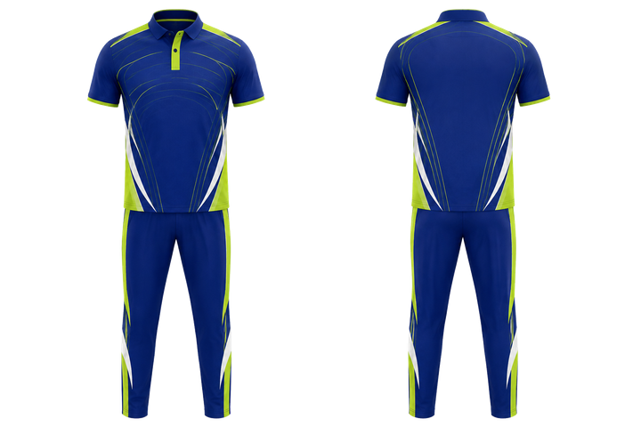 Royal Blue Nested Contour Arcs Cricket Cricket Training Kit Cricket teamwear design