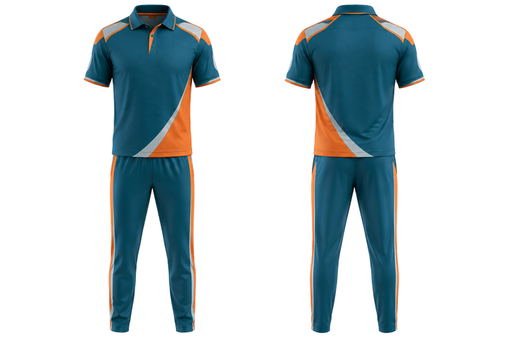 Petrol Teal Split Sash Geometry Cricket Cricket Training Kit Cricket teamwear design
