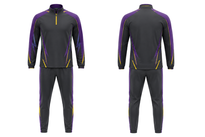Charcoal Negative Space Lightning Channel Cricket Cricket Travel Set Cricket teamwear design