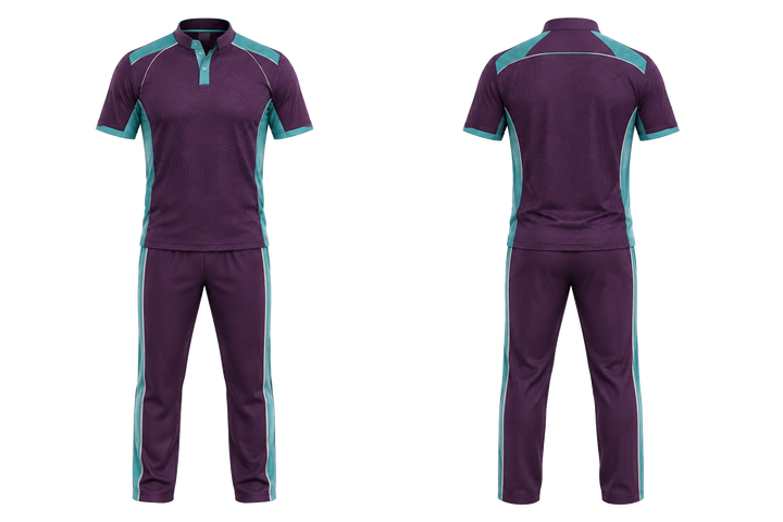 Plum Low Contrast Ripple Map Cricket Premium Whites Or Alternate Kit Cricket teamwear design