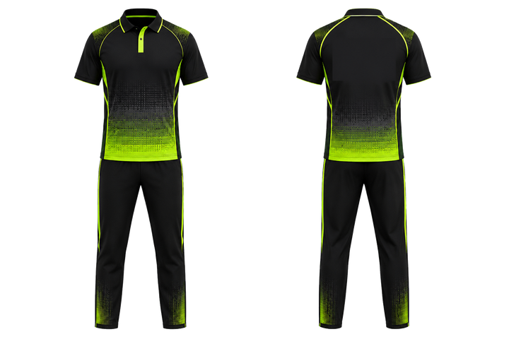 Black Pixel To Panel Fade Built From Flat Bands Cricket Premium Whites Or Alternate Kit Cricket teamwear design