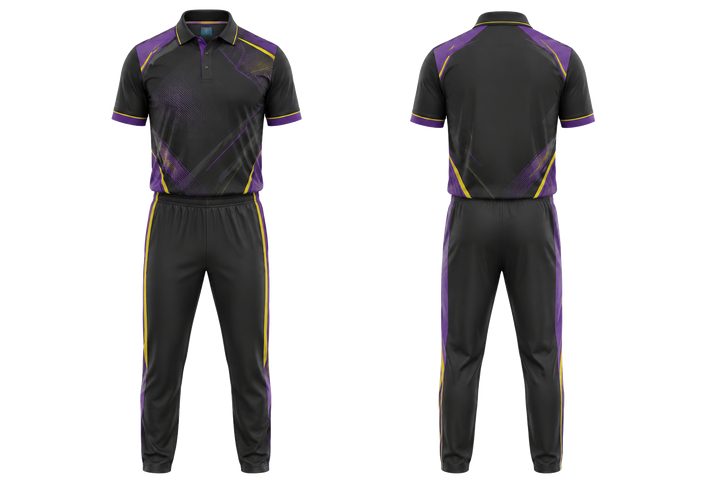 Charcoal Diagonal Court Line Architecture Cricket T20 Or ODI Kit Cricket teamwear design