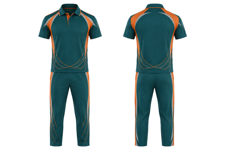 Petrol Teal Minimal Arch And Orbit Geometry Cricket T20 Or ODI Kit Cricket teamwear design