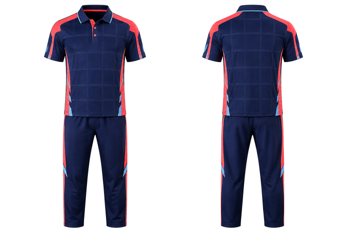 Indigo Oversized Tonal Grid Cricket T20 Or ODI Kit Cricket teamwear design