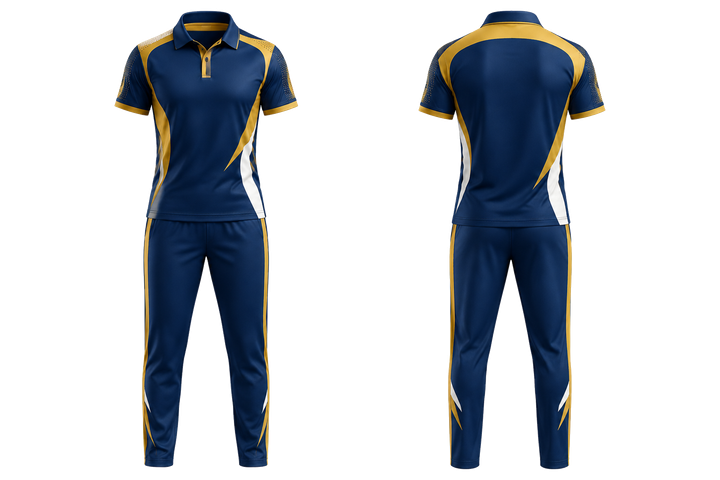 Marine Blue Asymmetric Speed Panel Sweep Cricket Women's Or Academy Cricket Kit Cricket teamwear design