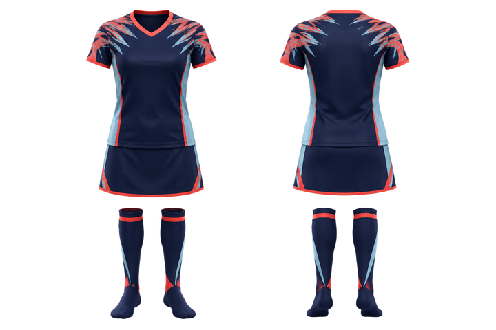 Indigo Angular Shoulder Burst Field Hockey Field Match Uniform Field Hockey teamwear design