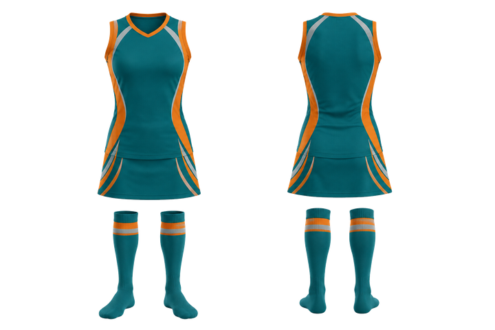 Petrol Teal Nested Contour Arcs Field Hockey Field Match Uniform Field Hockey teamwear design