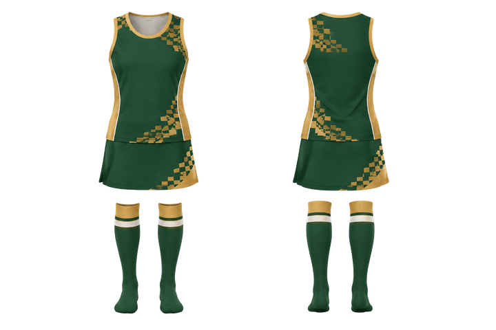 Forest Green Stepped Chequer Field With Original Spacing Field Hockey Field Match Uniform Field Hockey teamwear design