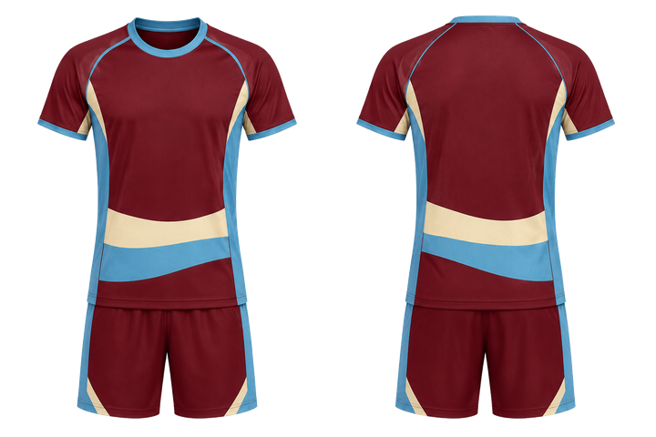 Deep Maroon Layered Horizon Bands Field Hockey Field Training Set Field Hockey teamwear design