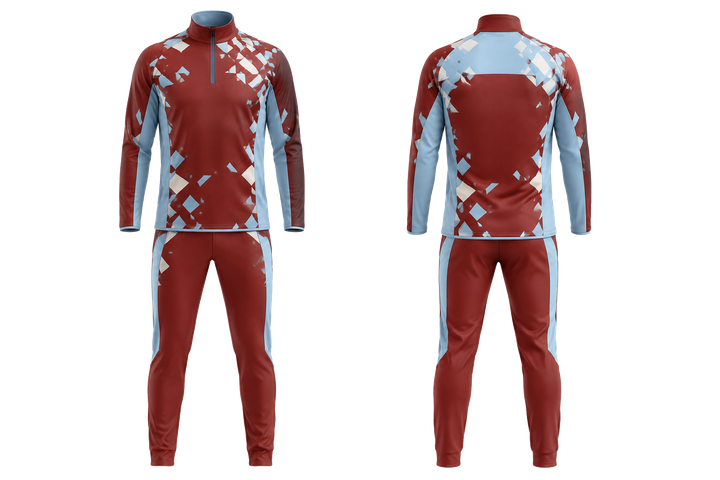 Brick Red Fractured Diamond Field Field Hockey Field Warm Up Set Field Hockey teamwear design