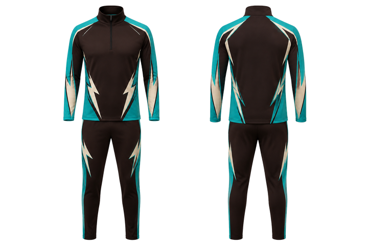 Dark Chocolate Negative Space Lightning Channel Field Hockey Field Warm Up Set Field Hockey teamwear design
