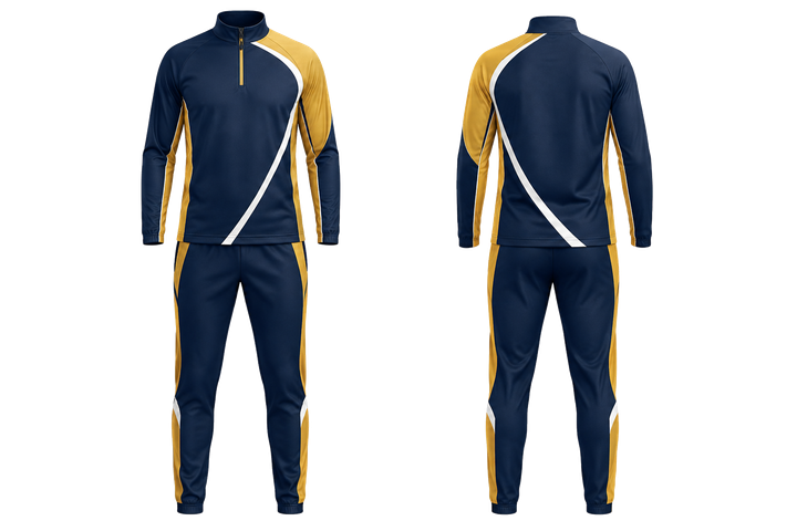 Marine Blue Split Sash Geometry Field Hockey Field Warm Up Set Field Hockey teamwear design