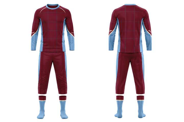 Deep Maroon Oversized Tonal Grid Field Hockey Goalkeeper Or Alternate Field Kit Field Hockey teamwear design