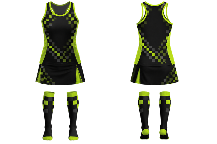 Black Stepped Chequer Field With Original Spacing Field Hockey Women's Or Youth Field Uniform Field Hockey teamwear design