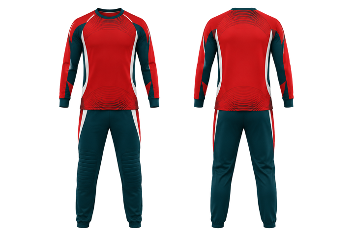 Club Red Nested Contour Arcs Handball Goalkeeper Or Alternate Uniform Handball teamwear design