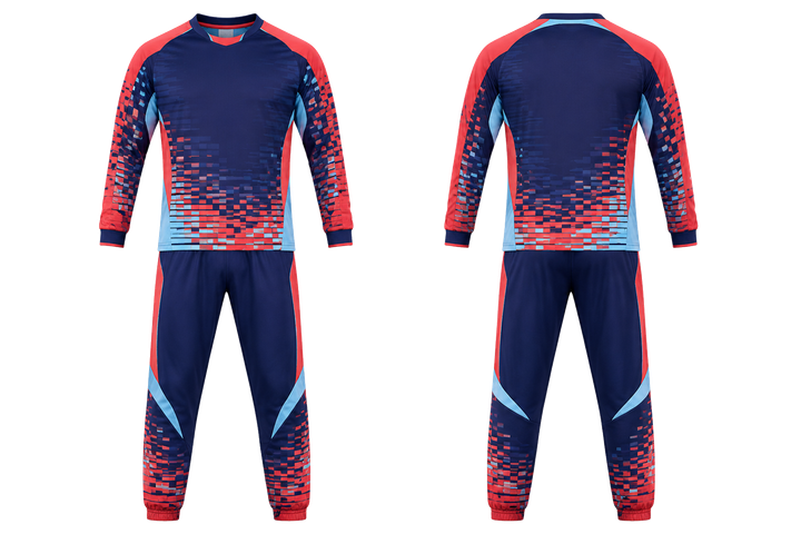 Indigo Pixel To Panel Fade Built From Flat Bands Handball Goalkeeper Or Alternate Uniform Handball teamwear design