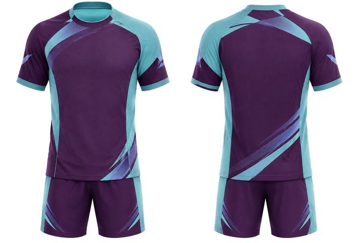 Plum Asymmetric Speed Panel Sweep Handball Indoor Match Uniform Handball teamwear design