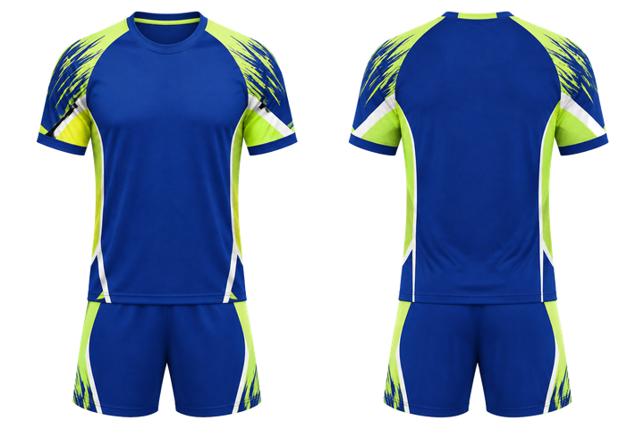 Royal Blue Bold Sleeve To Side Bridge Handball Indoor Match Uniform Handball teamwear design