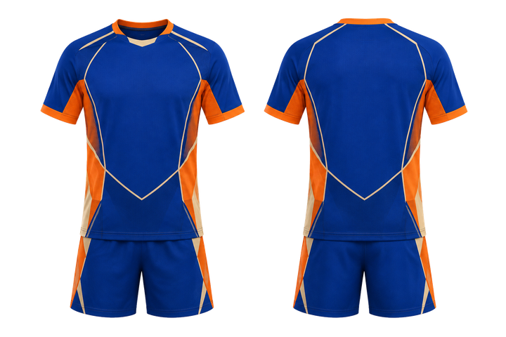Cobalt Faceted Shield Geometry Handball Indoor Match Uniform Handball teamwear design