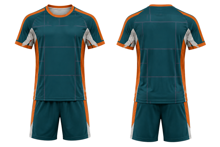 Petrol Teal Oversized Tonal Grid Handball Indoor Match Uniform Handball teamwear design