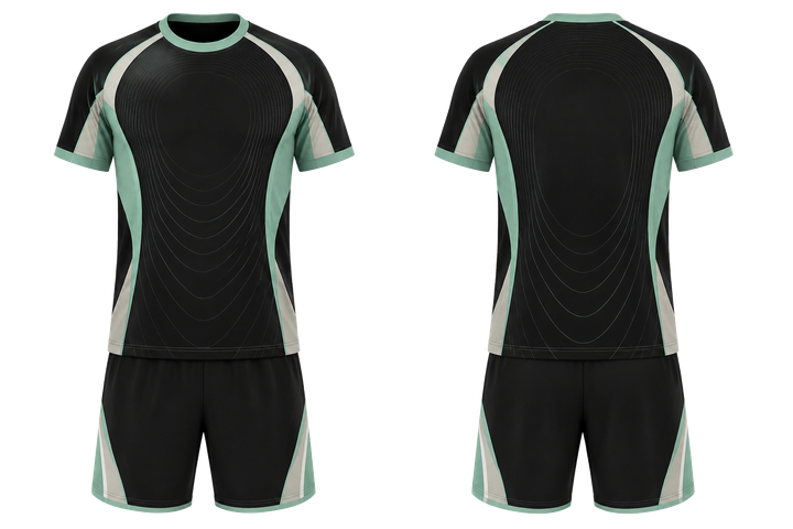 Obsidian Black Nested Contour Arcs Handball Indoor Training Set Handball teamwear design