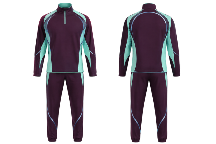 Plum Minimal Arch And Orbit Geometry Handball Indoor Warm Up Set Handball teamwear design