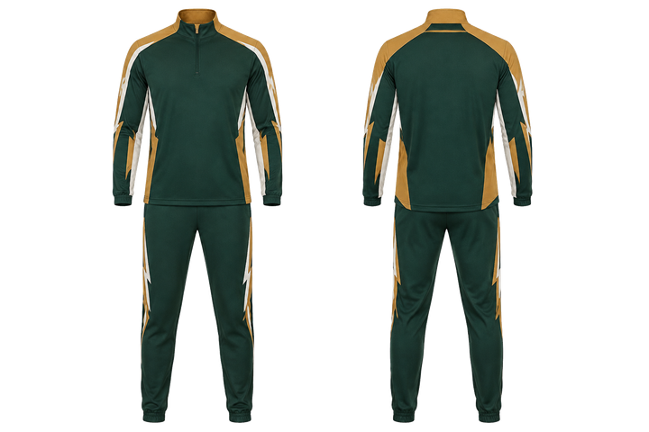 Forest Green Negative Space Lightning Channel Handball Indoor Warm Up Set Handball teamwear design