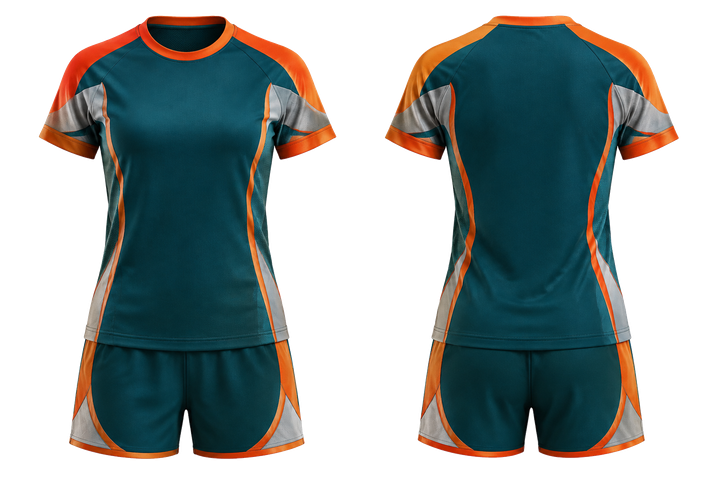 Petrol Teal Bold Sleeve To Side Bridge Handball Women's Or Youth Handball Uniform Handball teamwear design