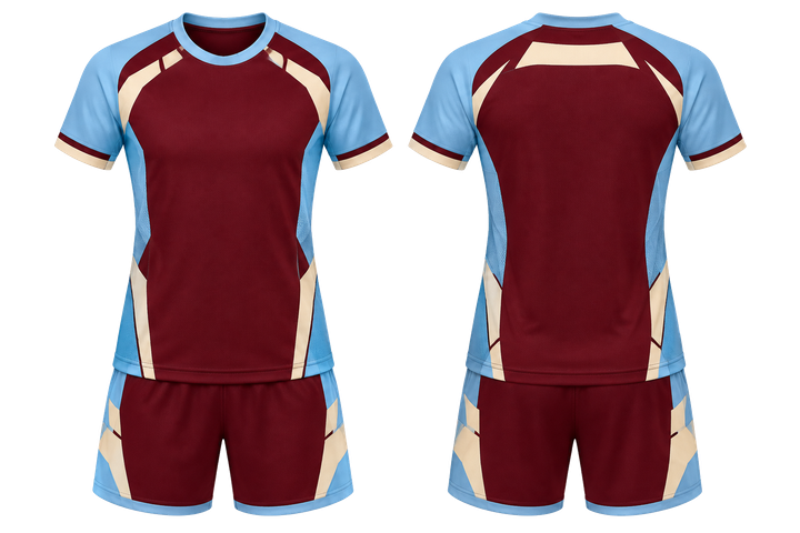 Deep Maroon Modular Block Mosaic Handball Women's Or Youth Handball Uniform Handball teamwear design
