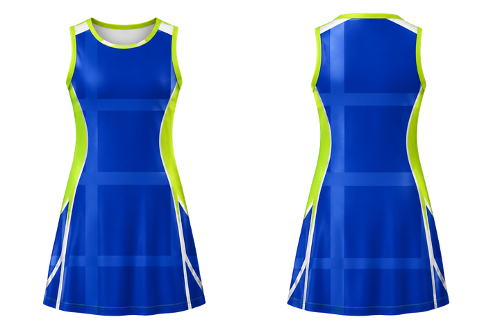 Royal Blue Oversized Tonal Grid Netball Academy Dress Netball teamwear design