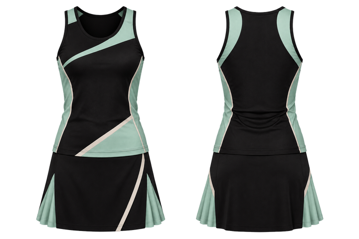Obsidian Black Split Sash Geometry Netball Alternate Competition Set Netball teamwear design