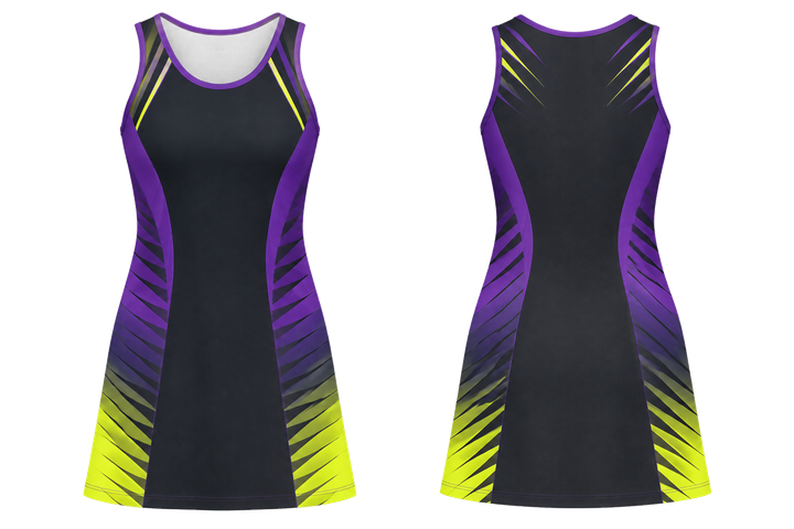 Charcoal Compressed Gradient Illusion Made Only From Flat Bands Netball Match Dress Netball teamwear design