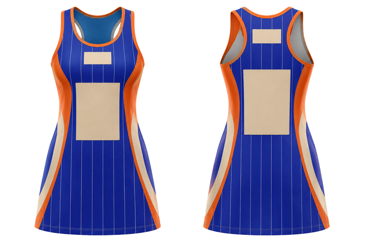 Cobalt Wide Modern Pinstripe Field Netball Match Dress Netball teamwear design