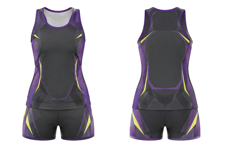 Charcoal Faceted Shield Geometry Netball Training Set Netball teamwear design