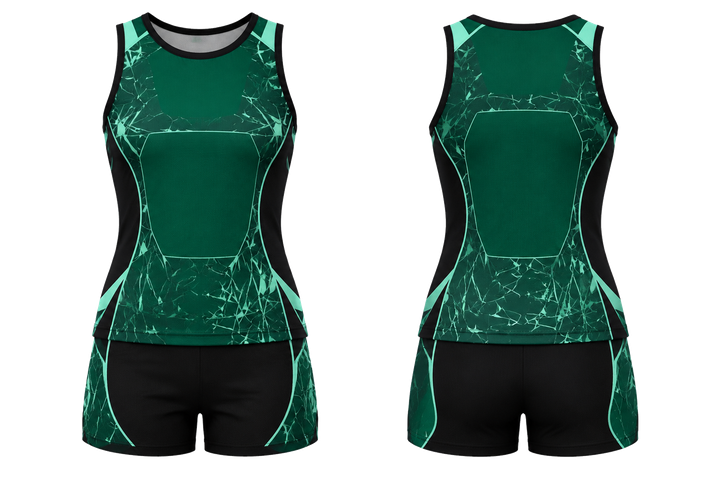 Emerald Fractured Diamond Field Netball Training Set Netball teamwear design
