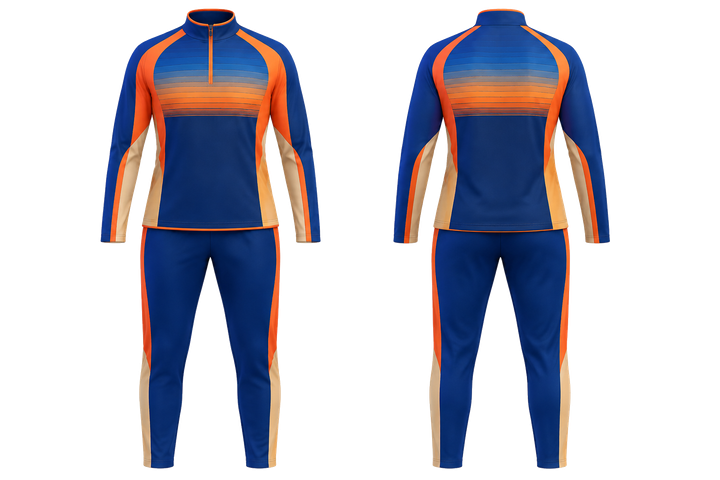 Cobalt Compressed Gradient Illusion Made Only From Flat Bands Netball Warm Up Set Netball teamwear design