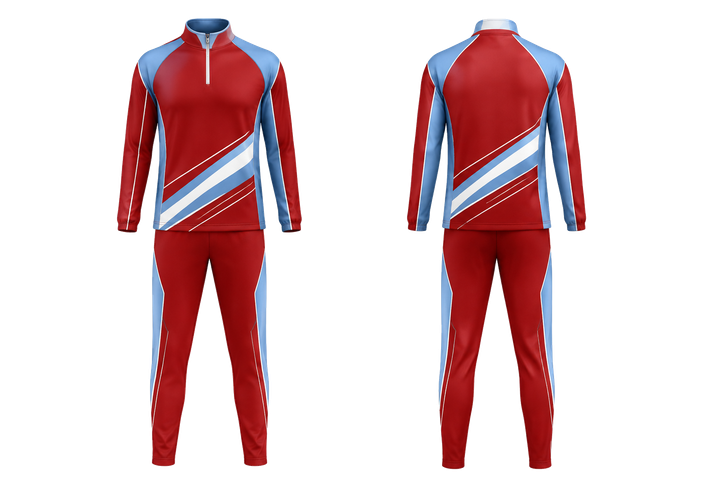 Brick Red Diagonal Court Line Architecture Netball Warm Up Set Netball teamwear design
