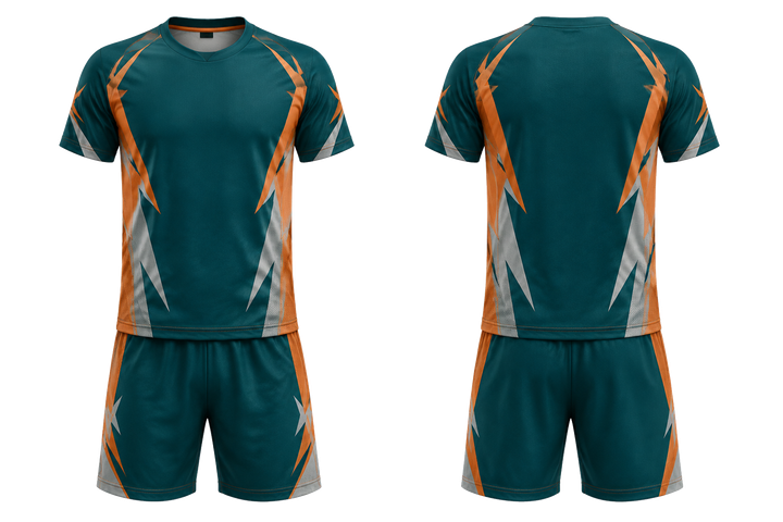 Petrol Teal Negative Space Lightning Channel Racket Sports Alternate Competition Kit Racket Sports teamwear design