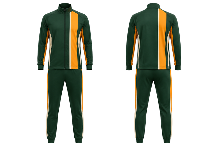Bottle Green Offset Vertical Race Stripe Racket Sports Court Warm Up Set Racket Sports teamwear design