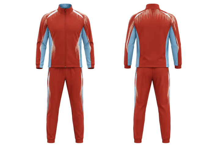 Brick Red Tonal Soundwave Rhythm Racket Sports Court Warm Up Set Racket Sports teamwear design