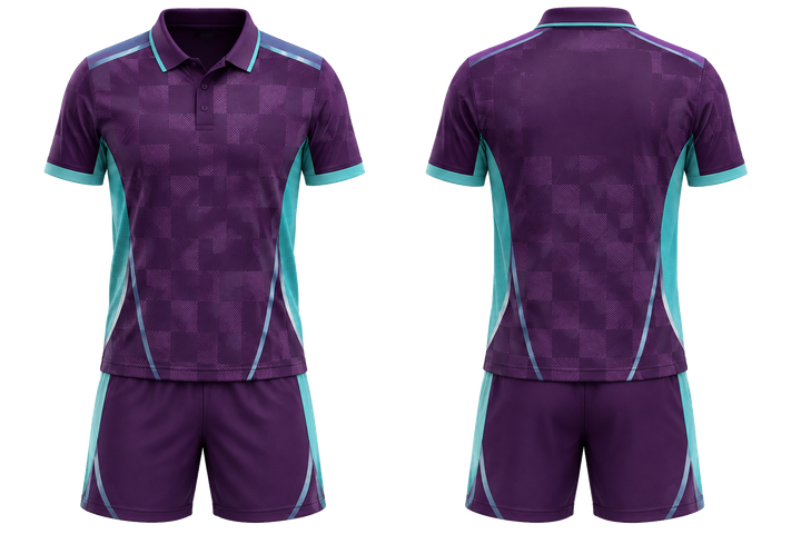 Plum Stepped Chequer Field With Original Spacing Racket Sports Racket Match Kit Racket Sports teamwear design