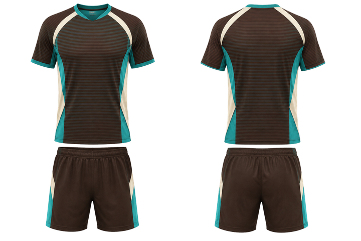 Dark Chocolate Retro Micro Stripe With Modern Panel Breaks Racket Sports Racket Training Set Racket Sports teamwear design