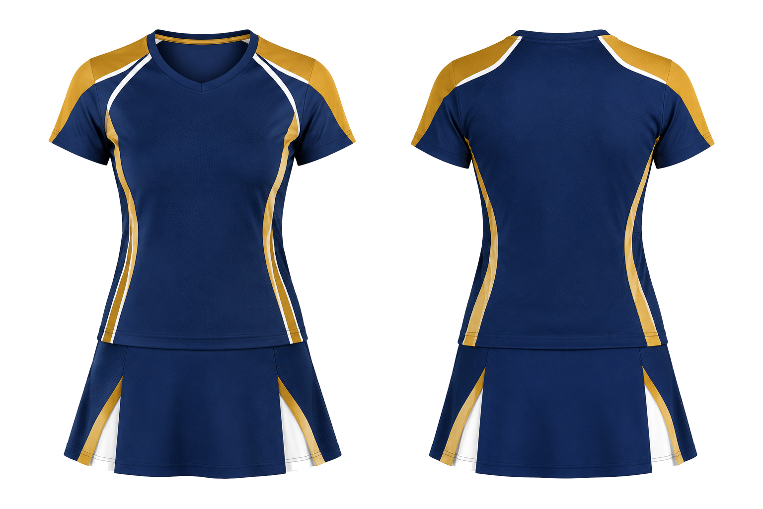 Marine Blue Clean Split Body Color Architecture Racket Sports Women's Or Youth Racket Kit combined front and back custom uniform design