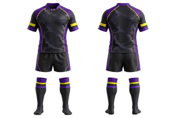 Charcoal Stepped Chequer Field With Original Spacing Rugby Contact Match Kit Rugby teamwear design