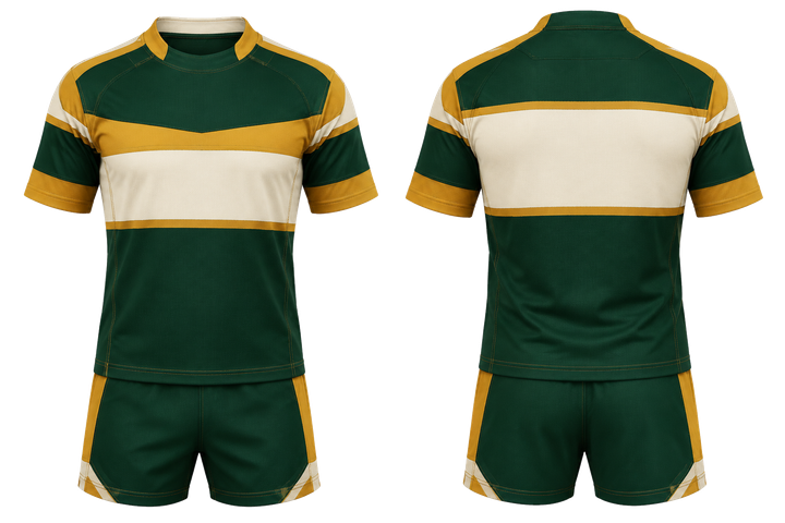 Forest Green Layered Horizon Bands Rugby Contact Training Kit Rugby teamwear design
