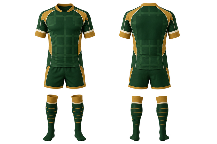 Forest Green Oversized Tonal Grid Rugby Sevens Or Alternate Kit Rugby teamwear design
