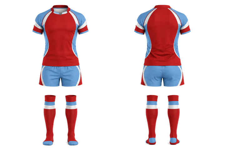 Brick Red Bold Sleeve To Side Bridge Rugby Women's Or Academy Rugby Kit Rugby teamwear design