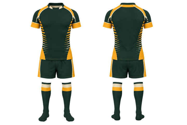 Bottle Green Compressed Gradient Illusion Made Only From Flat Bands Rugby Women's Or Academy Rugby Kit Rugby teamwear design