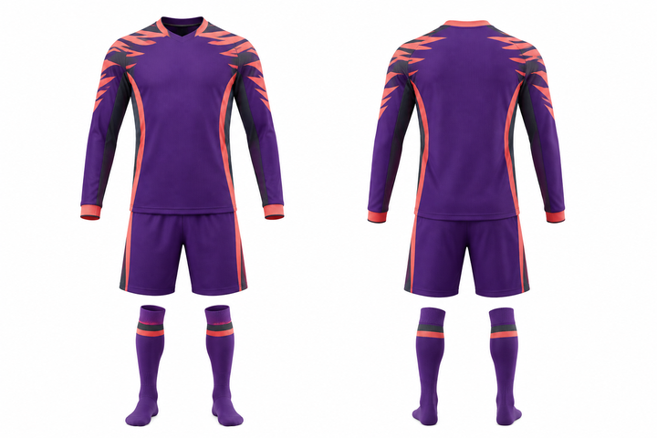 Purple Angular Shoulder Burst Soccer Goalkeeper Or Alternate Kit Soccer teamwear design
