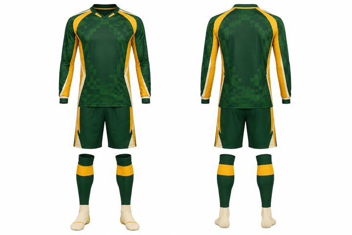 Bottle Green Stepped Chequer Field With Original Spacing Soccer Goalkeeper Or Alternate Kit Soccer teamwear design